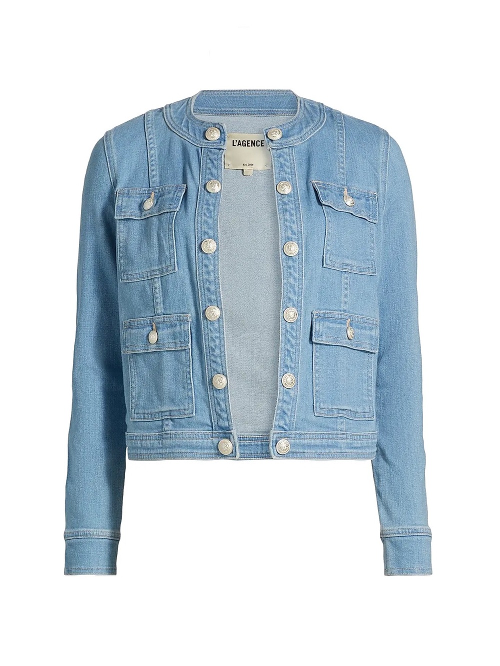 L'AGENCE Light Blue Denim Jacket Yari size Small